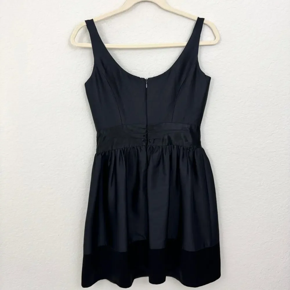 Milly Of New York Womens Party Mini Dress Size 2 Bow Silk Blend Satin Black - Picture 4 of 9